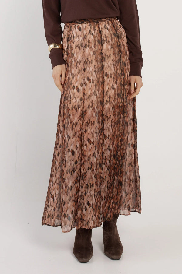 Emryn Maxi Skirt Snake Print
