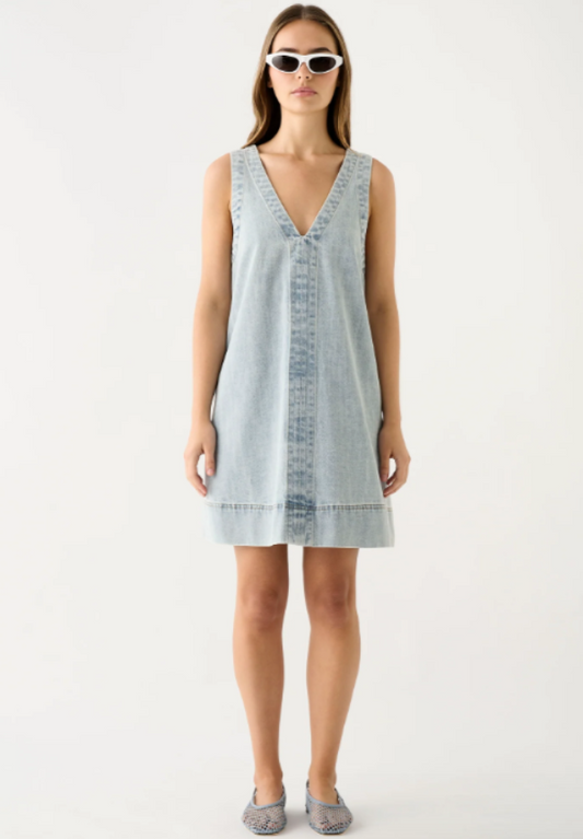 Bayview Denim Shift Dress Ice Blue Denim