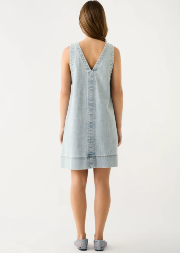 Bayview Denim Shift Dress Ice Blue Denim