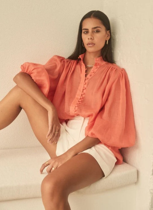 ESMAEE Palms Blouse Blood Orange