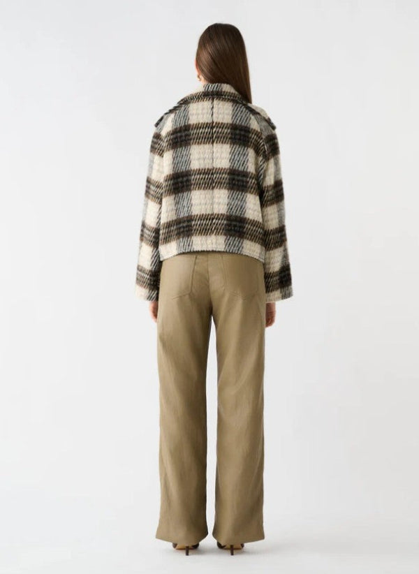 Ridder Cropped Coat Brown/Grey Check