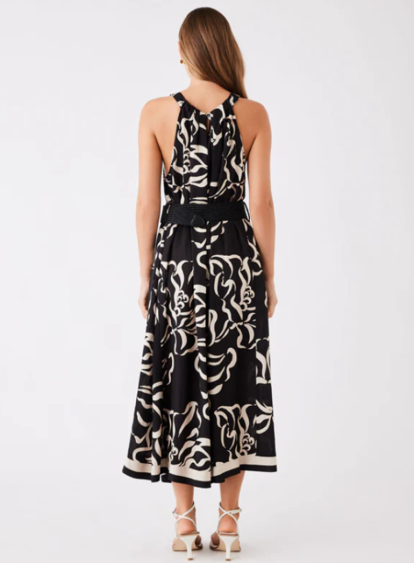 Sandy Wave Midi Dress Print