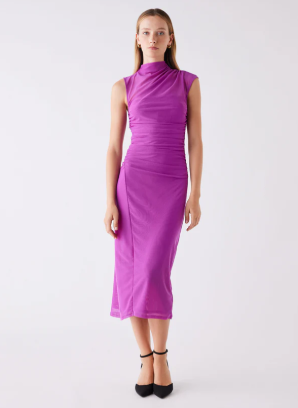 ESMAEE Viola Midi Dress Bright Purple