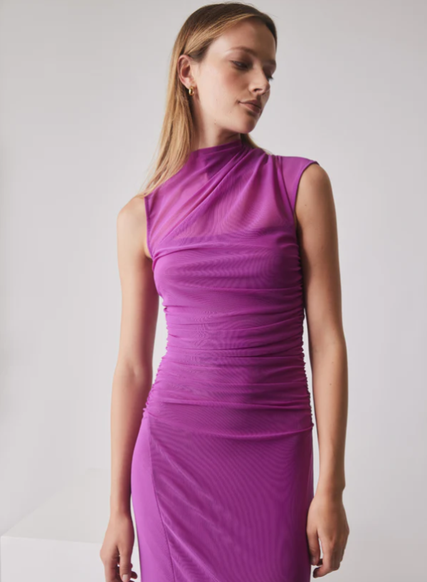 ESMAEE Viola Midi Dress Bright Purple