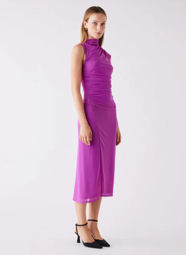 ESMAEE Viola Midi Dress Bright Purple