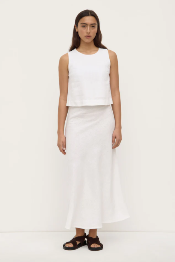 Estelle Linen Top White
