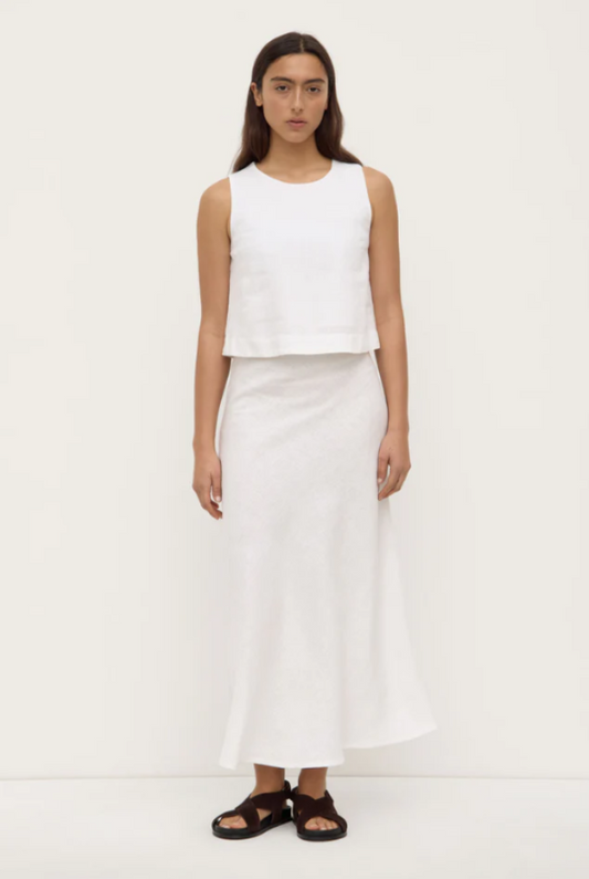 Estelle Linen Top White