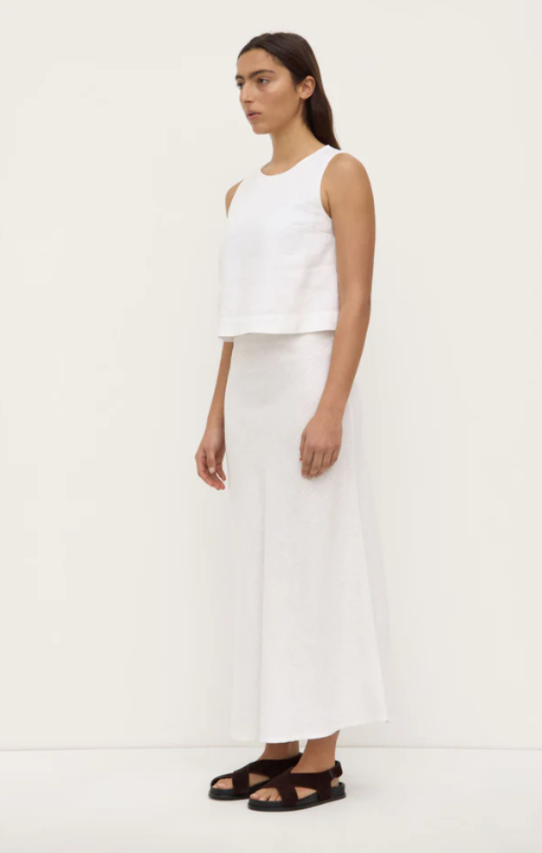 Estelle Linen Top White