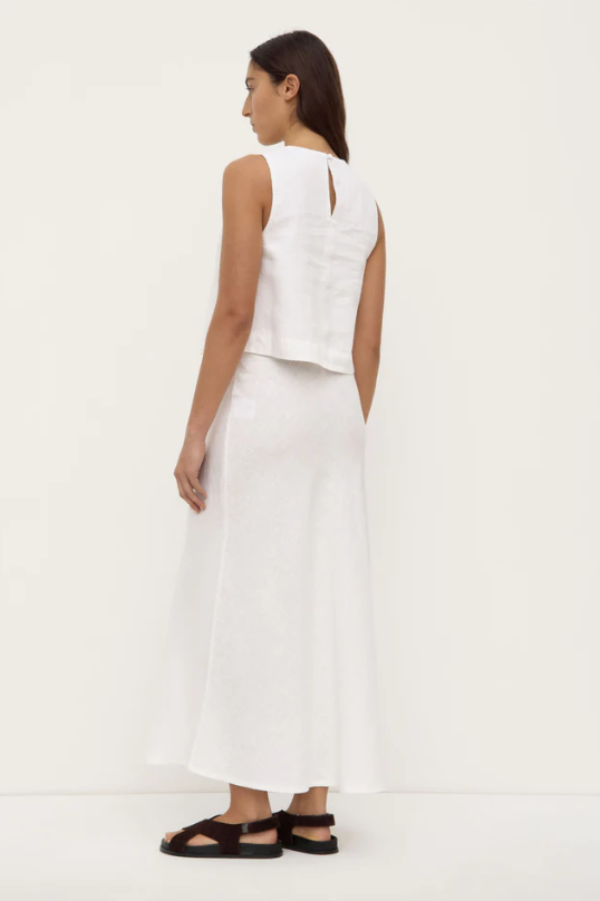 Estelle Linen Top White