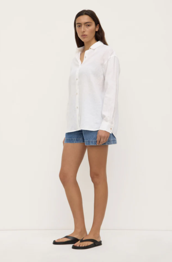 Everyday Womens Linen Long Sleeve Shirt White