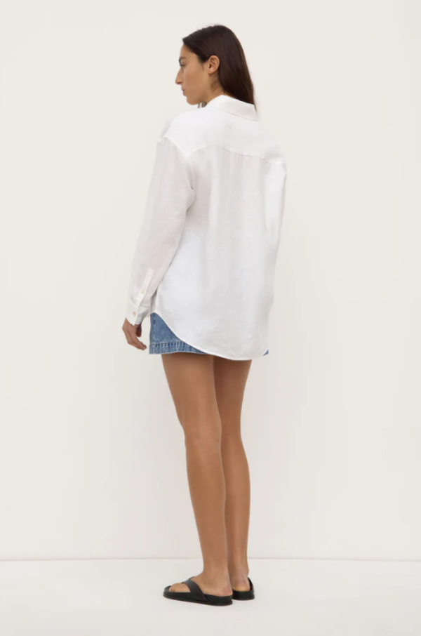 Everyday Womens Linen Long Sleeve Shirt White