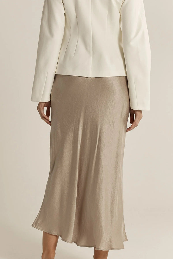Anya Bias Cut Skirt Champagne