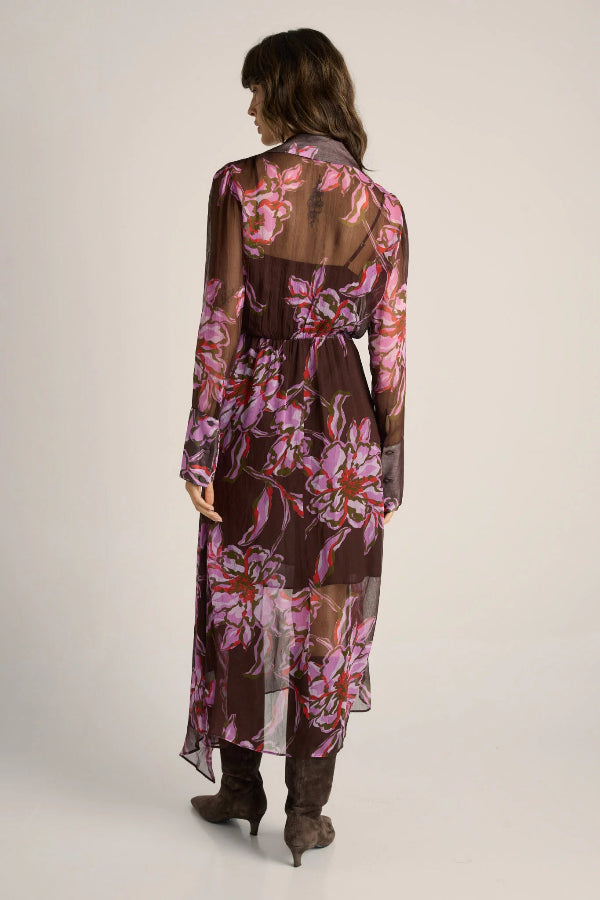 Isla Wrap Dress Dark Flower Print 