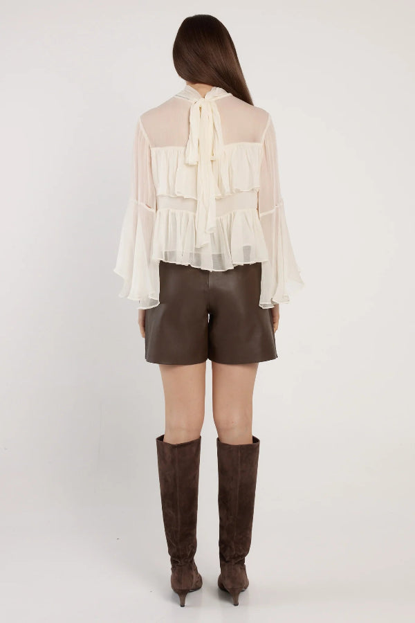 Sienna Ruffle Blouse Cream 