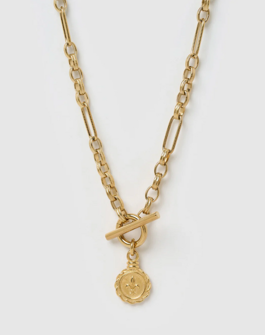 Fleur De Lis Gold Necklace 