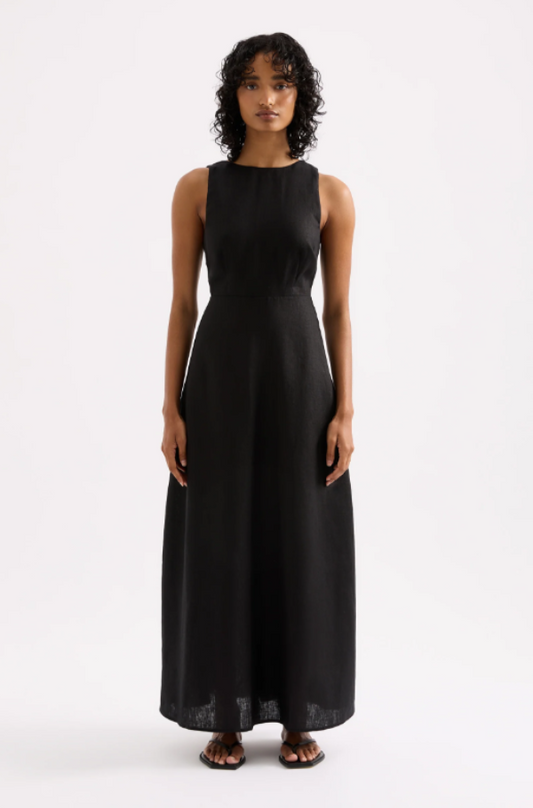 Gael Linen Maxi Dress Black