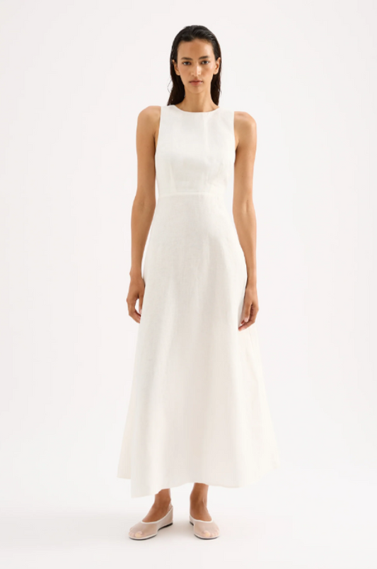 Gael Linen Maxi Dress White