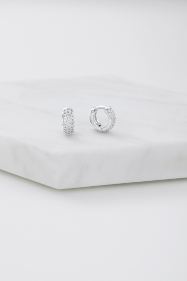 Gemma Huggie Silver