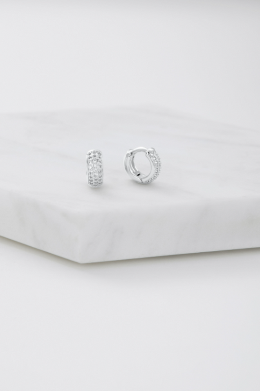 Gemma Huggie Silver