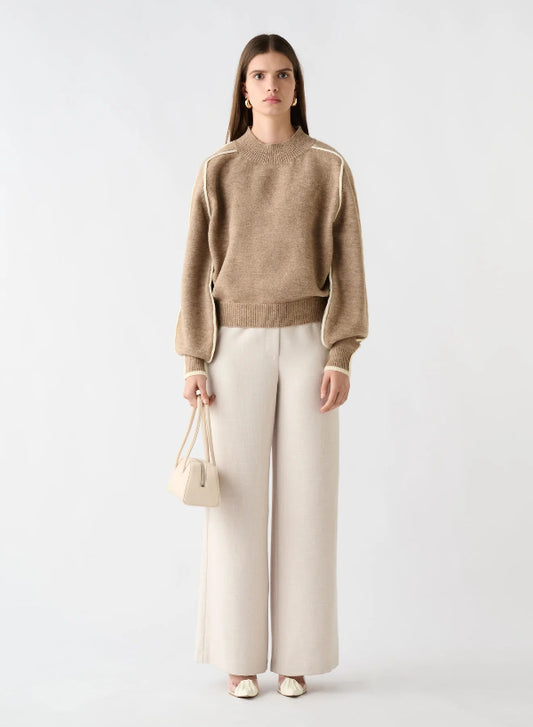 Getaway Sweater Mocha Ivory