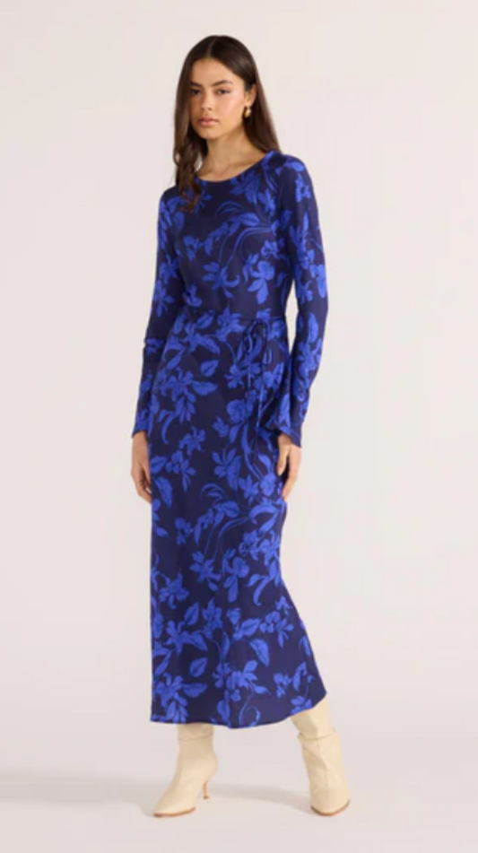 Gianna Bias Maxi Dress Blue-Floral