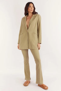 Girl and the Sun Dolores Blazer Olive Ribbed