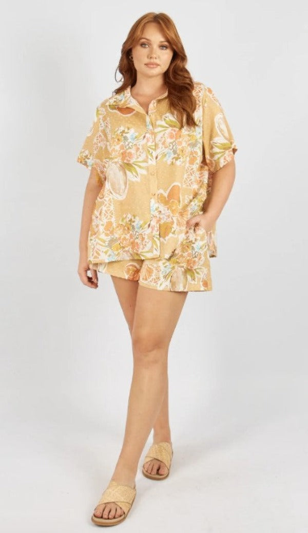 Girl and the Sun Pablo Top Tropical Print