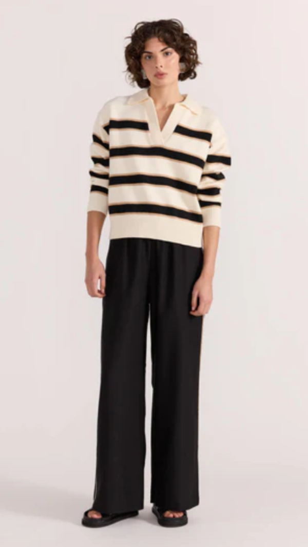Hudson Polo Jumper Cream/Black