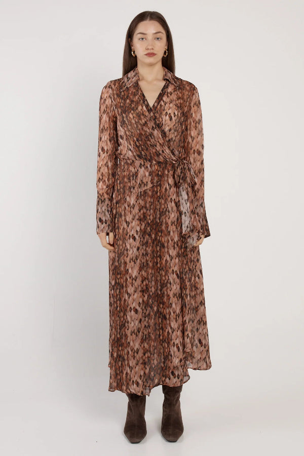 Isla Wrap Dress Snake Print