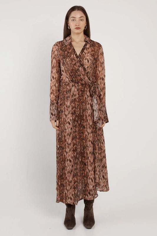 Isla Wrap Dress Snake Print
