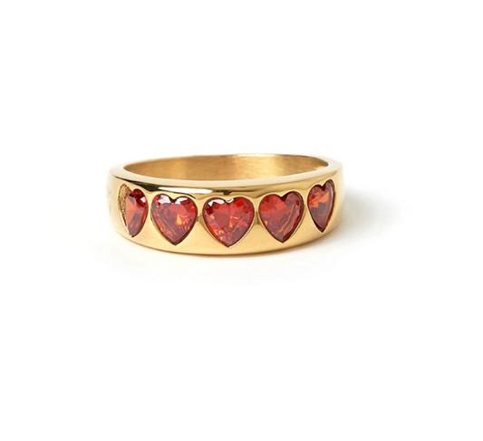 J'adore Gold Ring Red