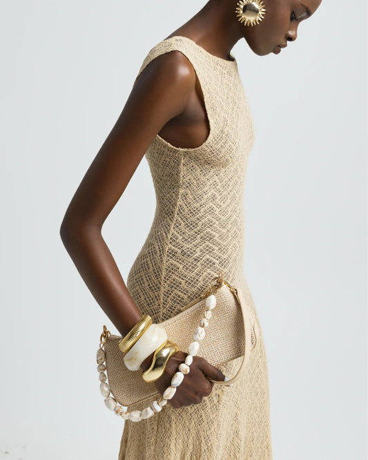 Jamie Shoulder Bag Natural Raffia Bone
