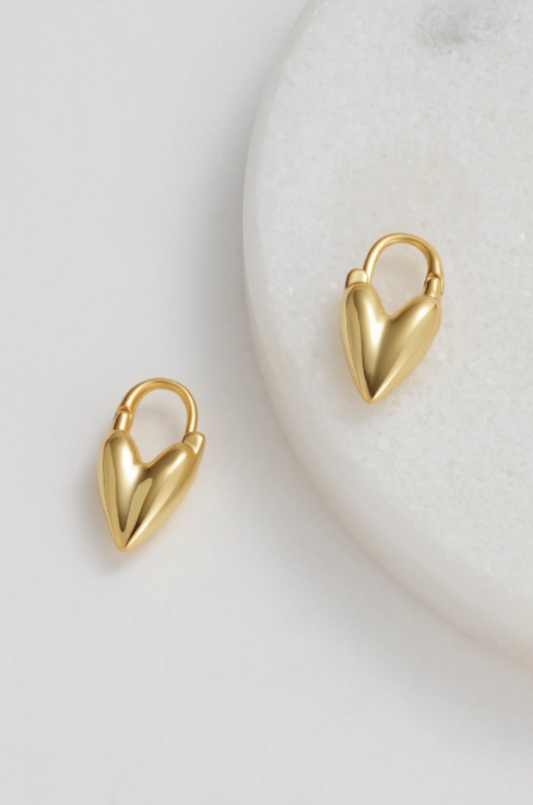 Jess Heart Hoop Gold 