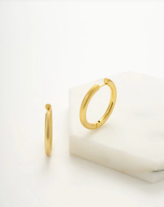 Kendall Brushed Large Hoop Gold 