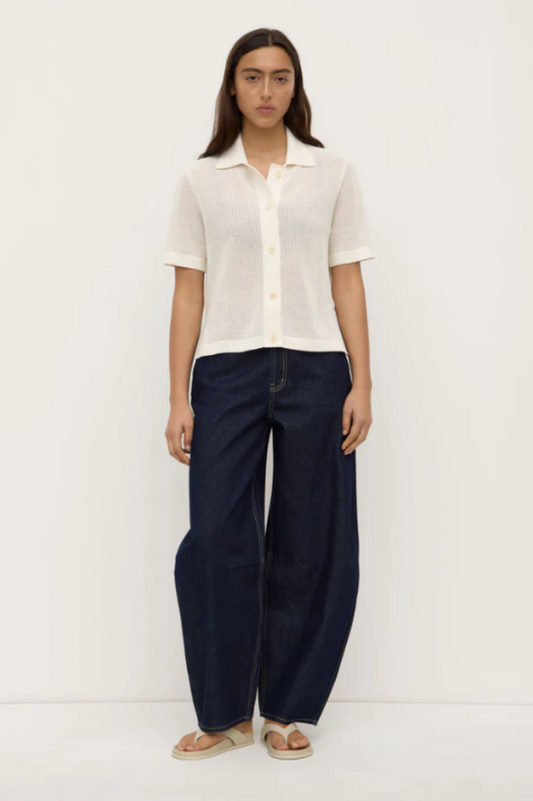 Kismet Knit Short Sleeve Shirt White