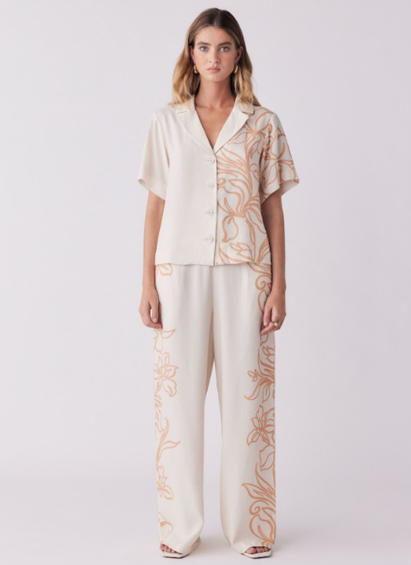 Lolita Shirt Ecru Floral