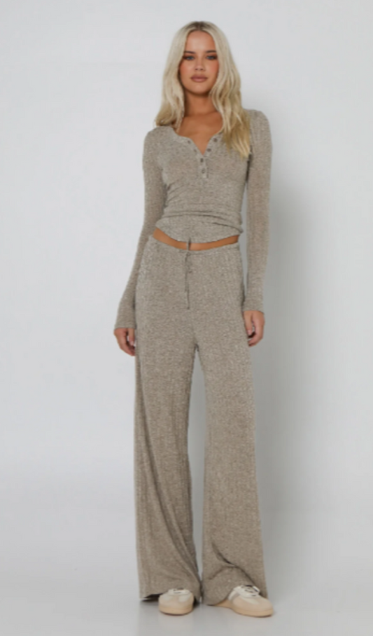 Lost In Lunar Zeni Knit Pants Mocha