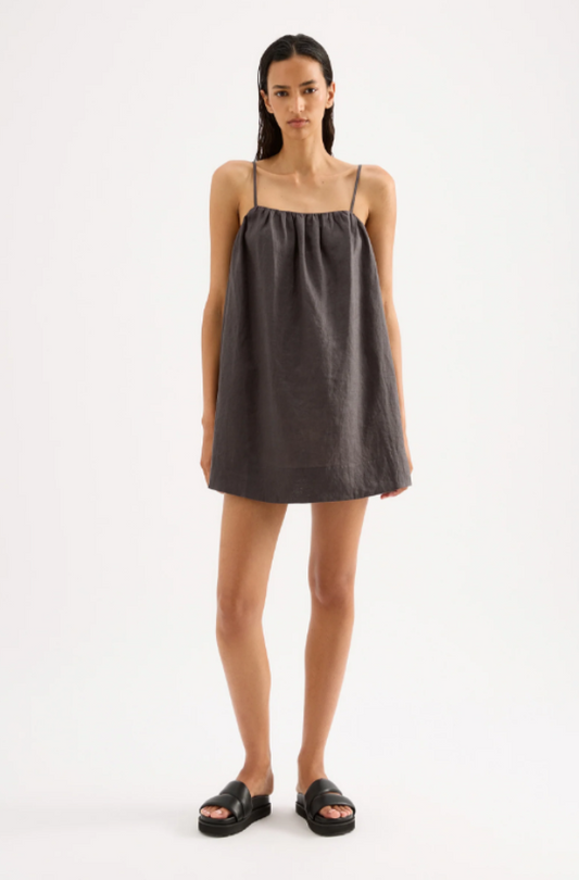 Lounge Linen Dress Coal