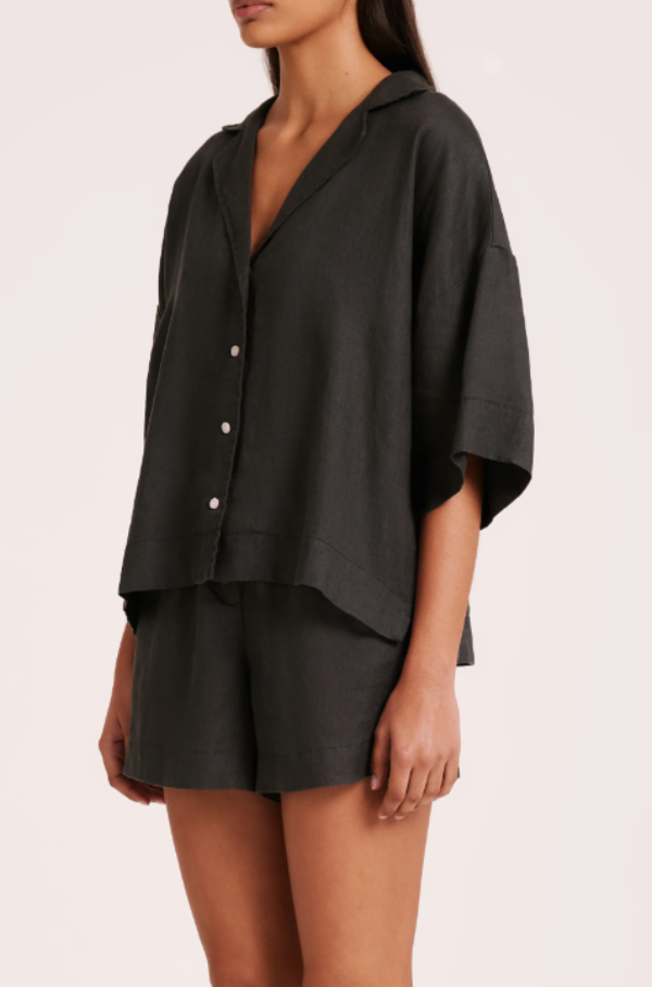Lounge Linen Shirt Coal
