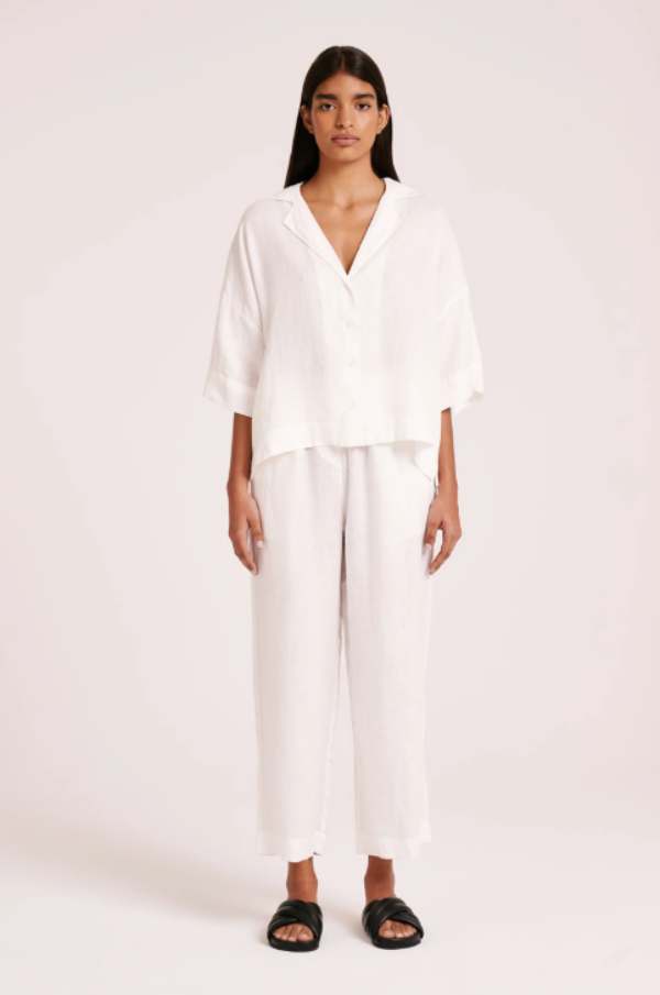 Lounge Linen Shirt White