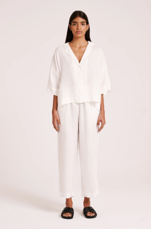 Lounge Linen Shirt White