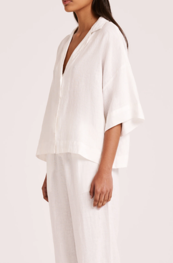 Lounge Linen Shirt White