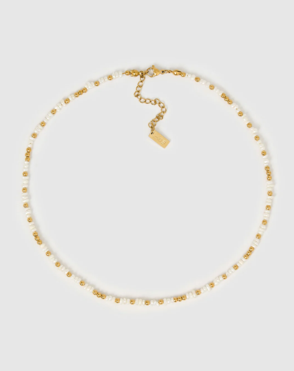 Lucia Pearl and Gold Necklace 