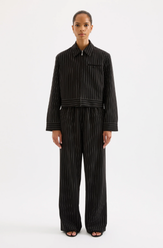 Maeve Bomber Black Pinstripe