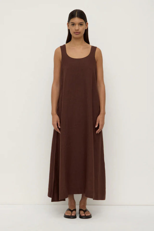 Maree Linen Maxi Dress Espresso
