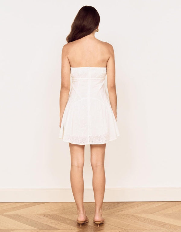 Anais Embroidered Mini Dress White