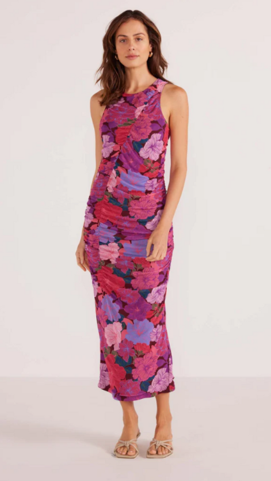 MINKPINK Lexie Mesh Midi Dress Floral Blooms