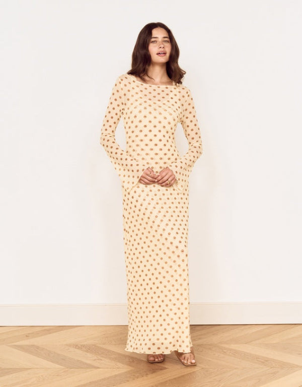 Soleil Layered Midi Dress Butter Spot