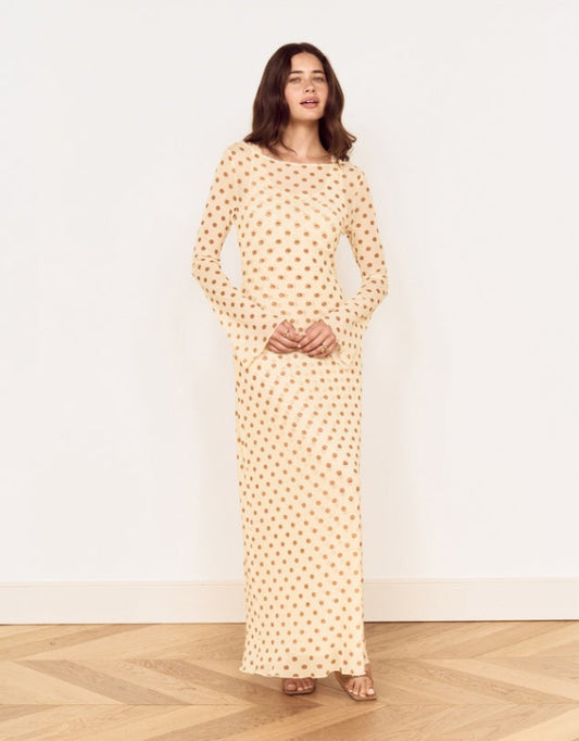 Soleil Layered Midi Dress Butter Spot