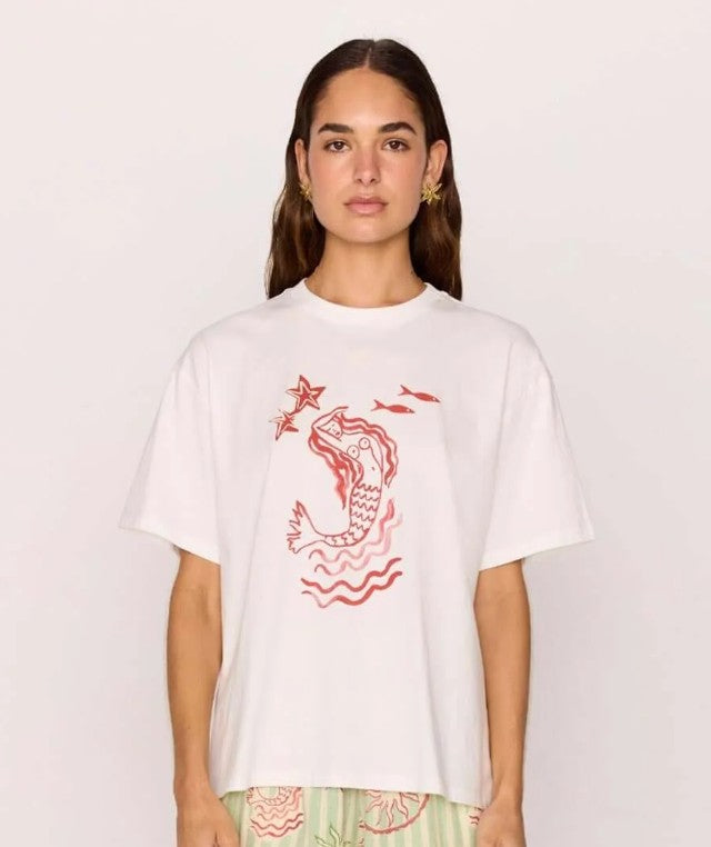 Soleil Printed Tee White